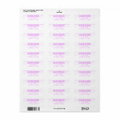 Modern Magenta & Wit Etiket (Full Sheet)