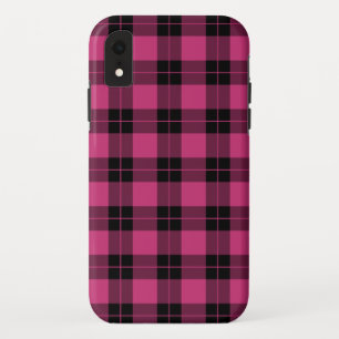 Modern Magenta zwart geplakt patroon Case-Mate iPhone Case