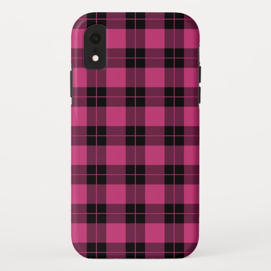 Modern Magenta zwart geplakt patroon Case-Mate iPhone Case (Achterkant)