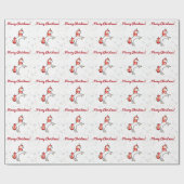 Modern Magical Unicorn Snowflakes Merry Kerstry  Cadeaupapier (Vlak)