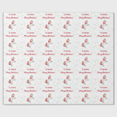 Modern Magical Unicorn Snowflakes Name Merry Xmas Cadeaupapier (Vlak)