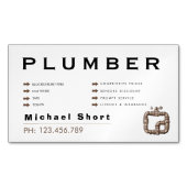 Modern Magnetic Black & Brown Plumber Magnetisch Visitekaartje (Voorkant)