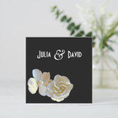Modern Magnolia Blossom Wedding Uitnodiging (Staand voorkant)