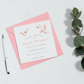 Modern Magnolia Blush Pink Butterfly Baby shower