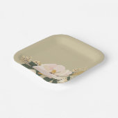 Modern Magnolia Floral Bouquet Custom Papieren Bordje (Gebogen)