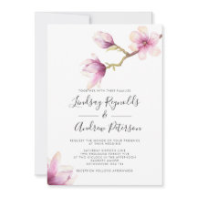 Modern Magnolia Wedding Invitation