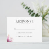 Modern Magnolia WEdding Response RSVP Kaartje (Staand voorkant)