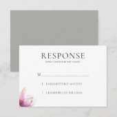 Modern Magnolia WEdding Response RSVP Kaartje (Voorkant / Achterkant)