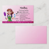 Modern Maid House Cleaning housekeeping Service Visitekaartje (Voorkant / Achterkant)