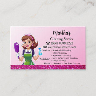 Modern Maid House Cleaning housekeeping Service Visitekaartje