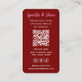 Modern Maid House Cleaning Housekeeping Style Visitekaartje (Achterkant)