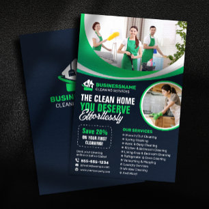 Modern Maid Huishoudelijke schoonmaak Schoonmaakbe Flyer