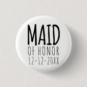 Modern Maid of Honor Bridal Party Wedding Button (Voorkant)