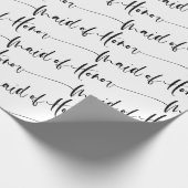 Modern Maid of Honor Wrapping Paper in Black White Cadeaupapier (Hoek)