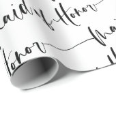 Modern Maid of Honor Wrapping Paper in Black White Cadeaupapier (Rol Hoek)