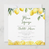 Modern Main Squeeze Waterverf Lemon Vrijgezellenfe Kaart (Voorkant)