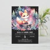 Modern Majestic Fox Verjaardag digitaal Kaart (Staand voorkant)