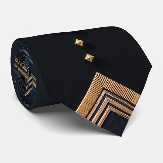 Modern Majesty - negro carbón, gris, oro Stropdas (Opgerold)