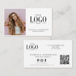 Modern Make-up Artiest Haarstylist Logo QR-code Visitekaartje