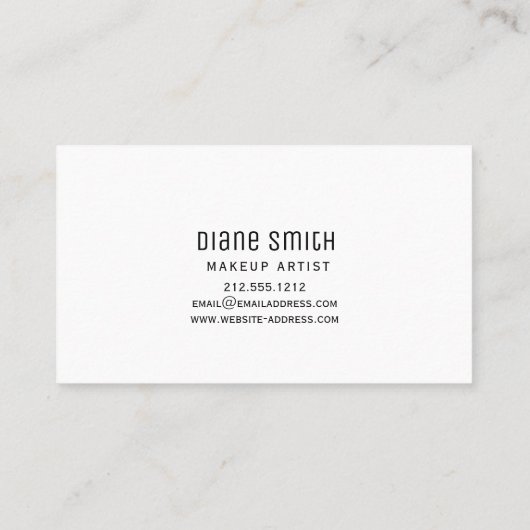 Modern Make-up Artist Visitekaartje met borstel (Achterkant)