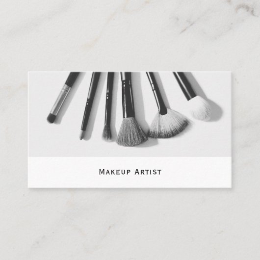 Modern Make-up Artist Visitekaartje met borstel (Voorkant)