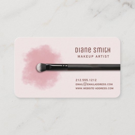 Modern Make-up Artist Visitekaartje met borstel (Achterkant)