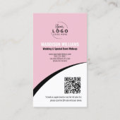 Modern Make-up Foto Logo Roze Monogram Visitekaartje (Achterkant)