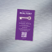 Modern makelaar makelaar Royal Paarse Magnetisch Visitekaartje (Voorbeeld)