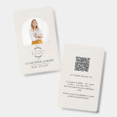 Modern Makelaar Naam Badge met Foto Arch Elegant (Voor- en achterkant)
