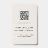 Modern Makelaar Naam Badge met Foto Arch Elegant (Achterkant)