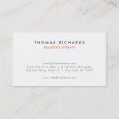 Modern makelaar of advocaat Visitekaartje (Achterkant)