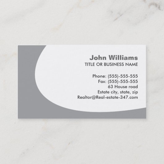 Modern makelaardij visitekaartje (Achterkant)