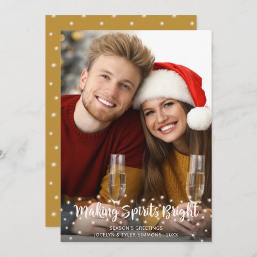 Modern MAKEND GEESTEN HELDERE scriptlichten Feestdagenkaart (Voorkant / Achterkant)