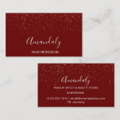 Modern MAKEUP ARTIST Burgundy Gold Visitekaartje (Voorkant / Achterkant)