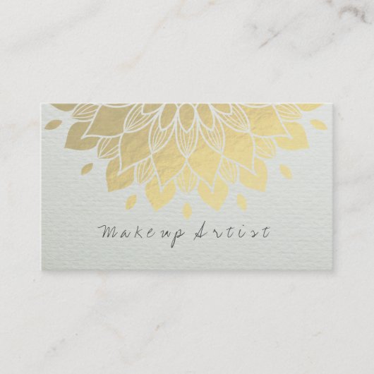 Modern Makeup Artist Elegant Faux Gold Foil Floral Afsprakenkaartje (Voorkant)