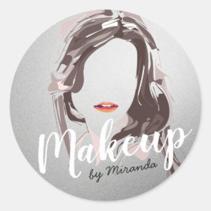 Modern Makeup Artist en Hair Stylist Beauty Salon Ronde Sticker