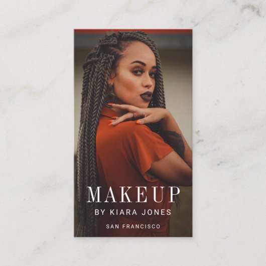 Modern Makeup Artist Foto Business Visitekaartje (Voorkant)
