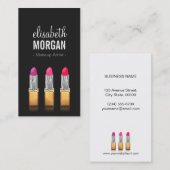 Modern Makeup Artist - Gold Red Beauty Lipsticks Visitekaartje (Voorkant / Achterkant)
