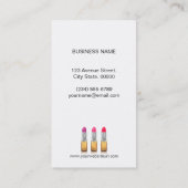 Modern Makeup Artist - Gold Red Beauty Lipsticks Visitekaartje (Achterkant)