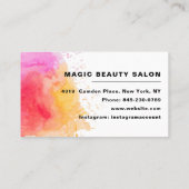 Modern Makeup Artist Hair Salon Waterverf Splash Visitekaartje (Achterkant)