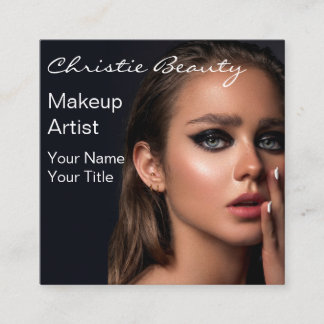 Modern Makeup Artist klantfoto elegant script Vierkante Visitekaartje