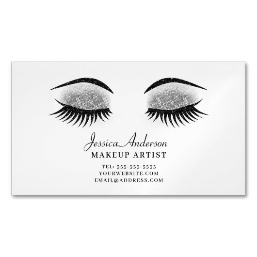 Modern Makeup Artist Magnetisch Visitekaartje (Voorkant)
