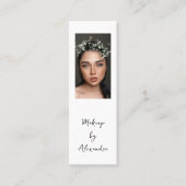 Modern Makeup Artist Photo Elegant Script Mini Visitekaartje (Voorkant)