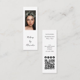 Modern Makeup Artist Photo Elegant Script Mini Visitekaartje