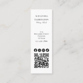 Modern Makeup Artist Photo Elegant Script Mini Visitekaartje (Achterkant)