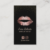 Modern Makeup Artist Roos Gold Lips Benoeming Afsprakenkaartje (Voorkant)