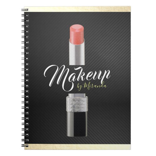 Modern Makeup Artist Stylist Beauty Salon Lipstick Notitieboek (Voorkant)