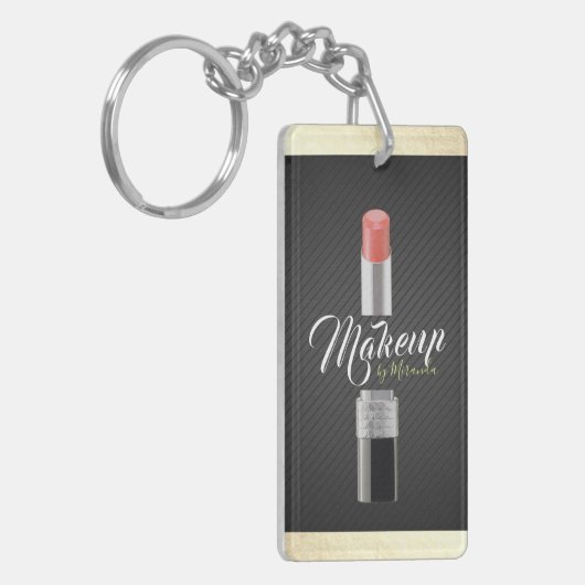 Modern Makeup Artist Stylist Beauty Salon Lipstick Sleutelhanger (Voorkant Links)