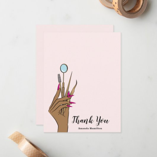 Modern Makeup Eyebrow Eyes Lashes Girly Notitiekaartje (Voorkant / Achterkant in situ)