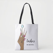 Modern Makeup Eyebrow Eyes Lashes Girly Tote Bag (Voorkant)